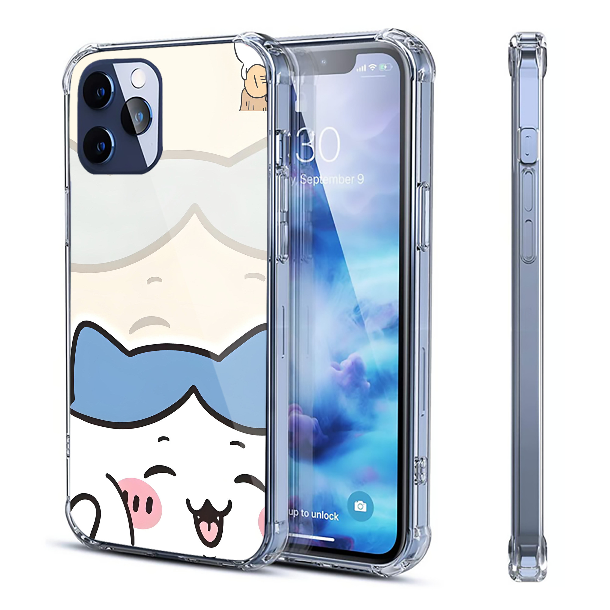 （画像用） ちいかわ Chii-kawa 【iPhone 12シリーズ対応】透明スマホケース（クリアソフトケース）
